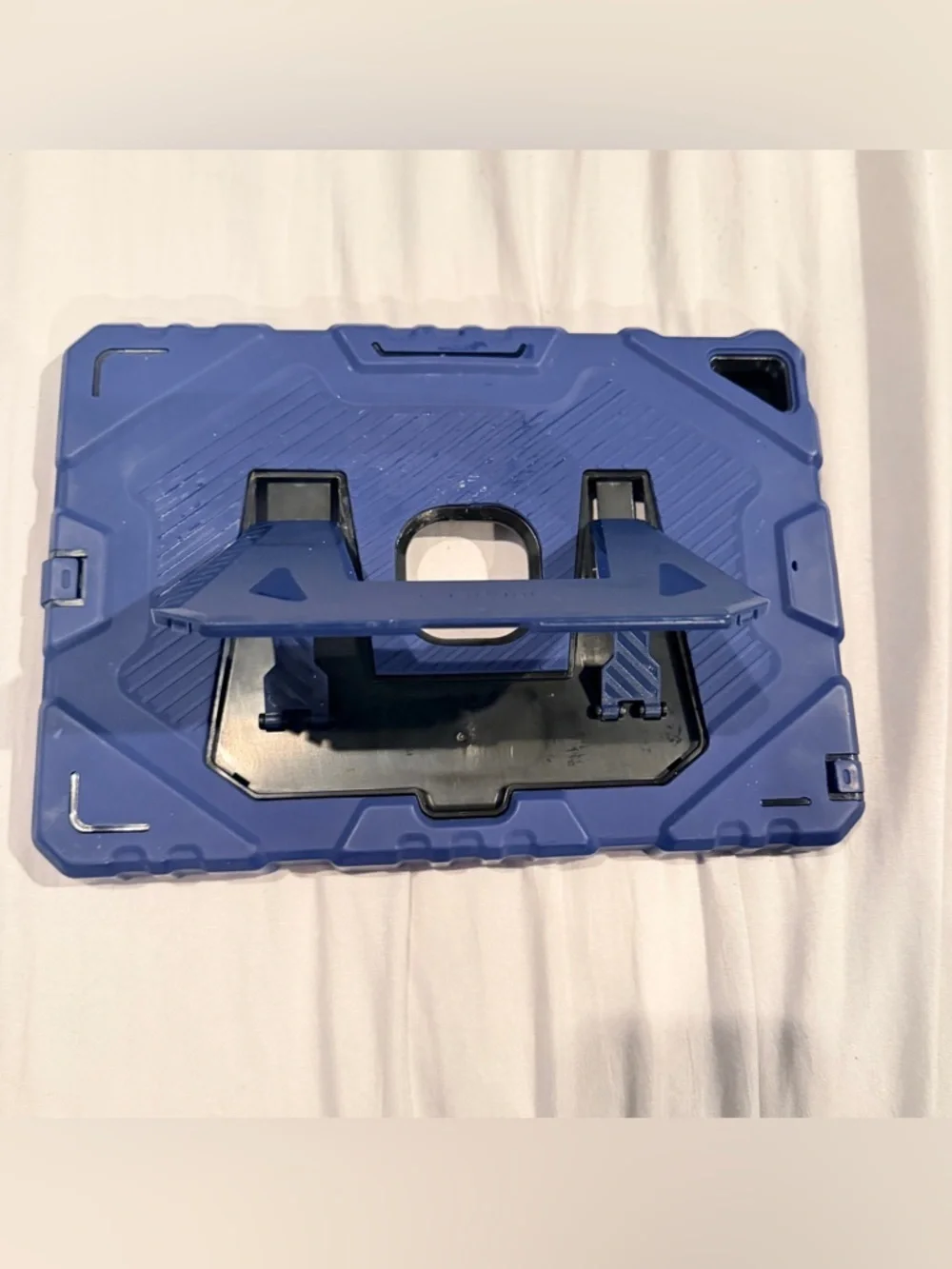 Rugged Shockproof Tablet Case with Built-in Kickstand - Navy Blue